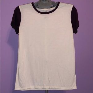 White and Maroon Crewneck T-shirt